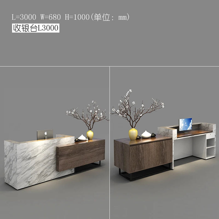 Beauty Salon Reception Desk Mobile Bar Counter Study Church Reception Desk Hospital Front Scrivania Cameretta Office Desk WJ25XP