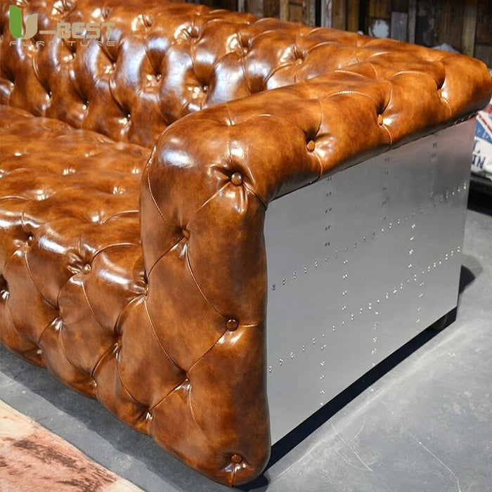 Industrial Retro Aviato Combination Sofa Living Room Furniture Leather Sofas Set Chair Personalization Pub Club Studio Kanepe