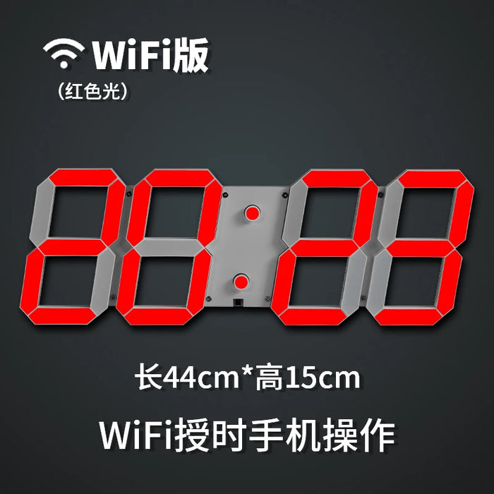 Modern Led Digital Wall Clock Wifi Internet Stylish Living Room Wall Clocks Office Quiet Resin Reloj Pared Decor Home Interior