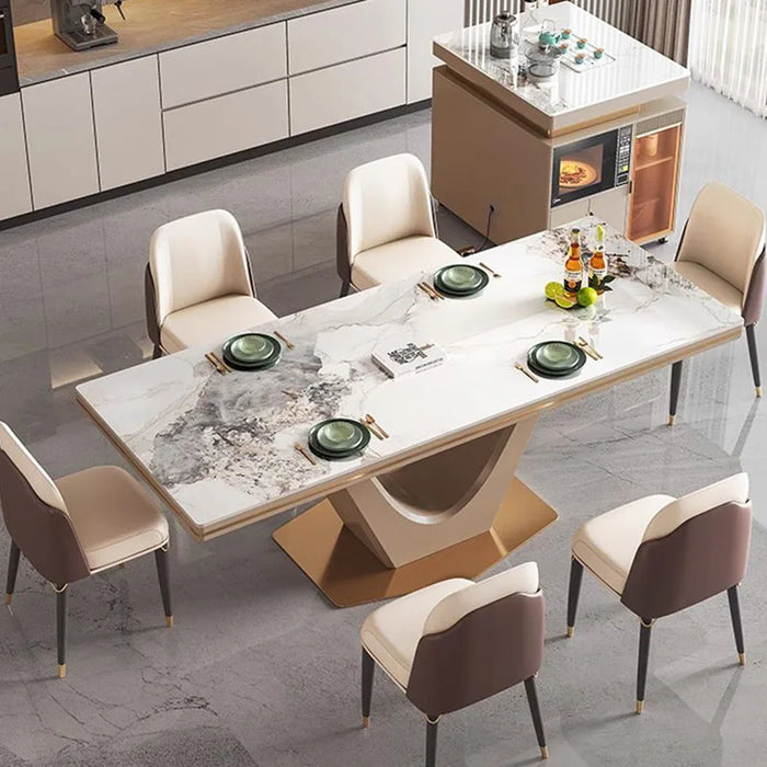 Modern Newclassic Dinning Table Luxury Centerpiece Shelf Storage Kitchen Dinning Table Free Shipping Makeup Comedor Furniture