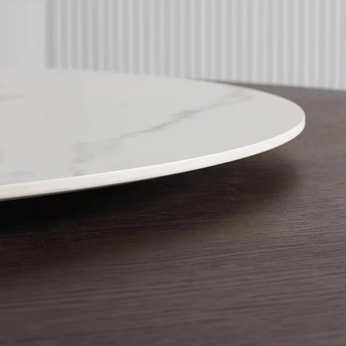 Italian Modern Dining Tables Nordic Wooden Round Minimalist Luxury Dining Tables Combination Mesa Restaurant Furniture QF50DT
