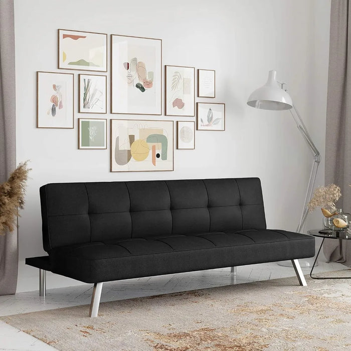 Convertible Sofa Bed Sofas for Living Room 66.1" W X 33.1" D X 29.5" H Black Home Furniture Folding