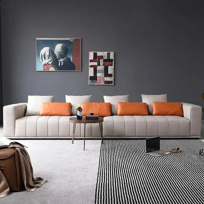 Minimalist Luxury Long Sofa Bed Modern High End Living Room Simple Nordic Italian Big House Sofa Combination Home Furniture