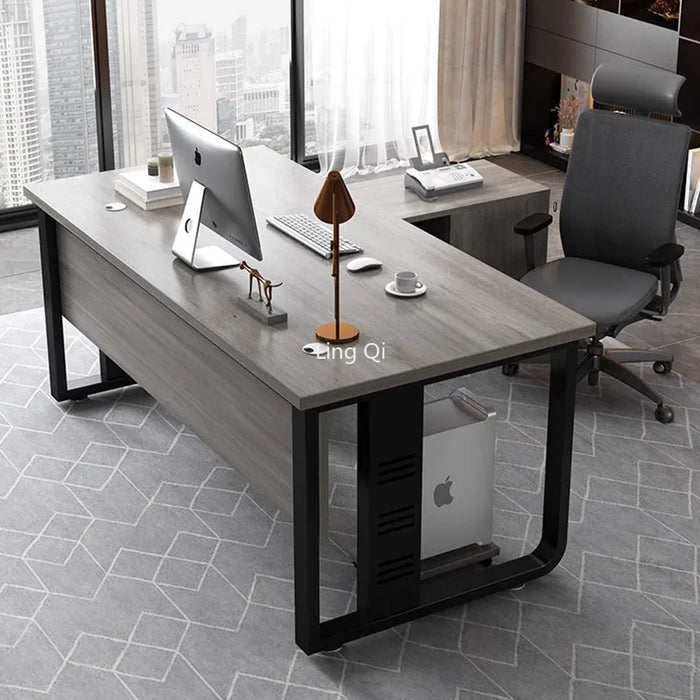 Dark Wood Reception Office Desk Executive Gaming Minimalist Mid Century Computer Desks Study Floor Mesa Escritorio Furniture