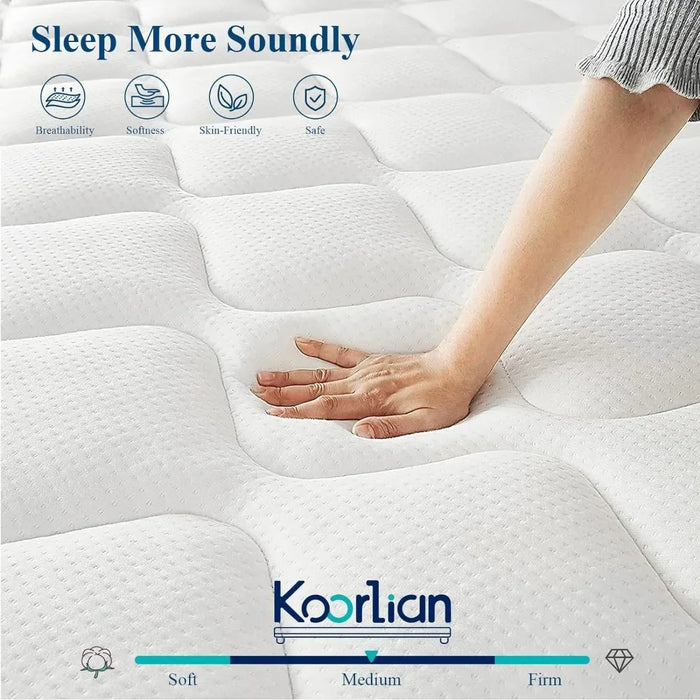 10 Inch Hybrid Queen Mattress in a Box, 3 Layer Premium Foam for Motion Isolation and Pressure Relieving, Medium Firm Feel