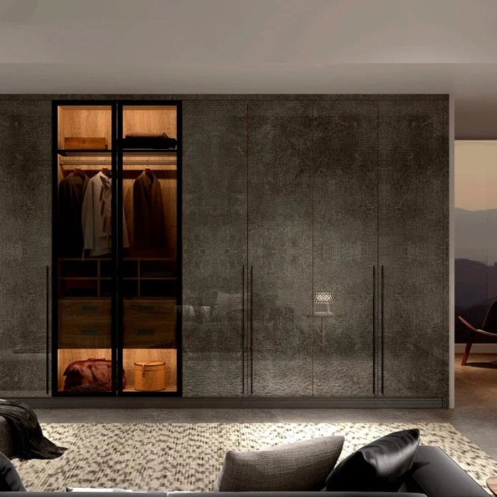 Wooden Wardrobe with Mirror Customized Middle room Furniture Antique Wardrobe