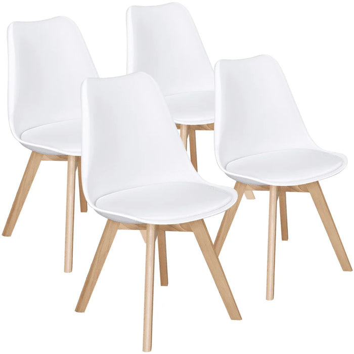 Modern Padded Dining Chairs with Wood Legs for Dining Room, Set of 4, Dining Chair, Comedor 4 Sillas,19.30 X 20.50 X 32.10Inches
