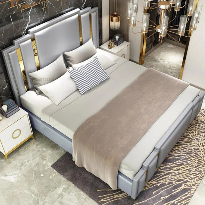 Luxury Bedroom Bed Luxury Fashionable King/ Queen Size Marriage Bed Elastic Household Square Princess Camas Y Muebles Furniture