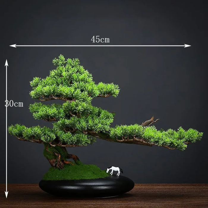Home Decoration Potted DIY False Tree Bonsai Living Room Chinese Style Hotel Porch Landscape Decoration Green Plant Decoration