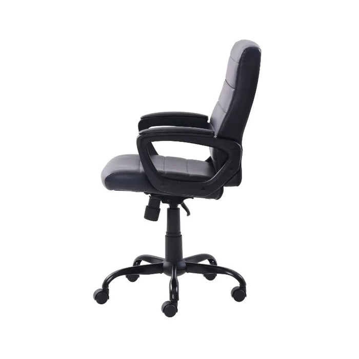 Furniture Mainstays Bonded Leather Mid-Back Manager's Office Chair, Black