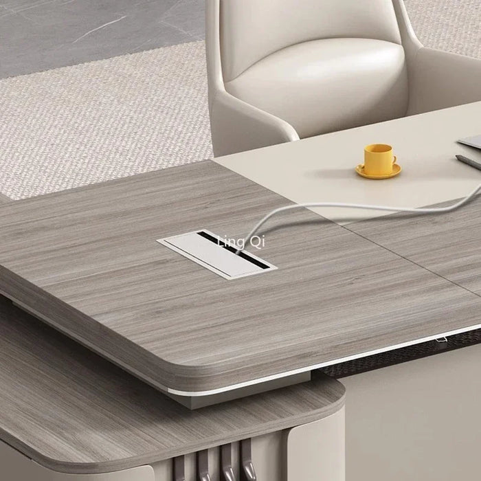 Modern Luxury Office Desk Vanity Reception Conference L Shaped Filing Cabinets Executive European Mesa Escritorio Home Furniture