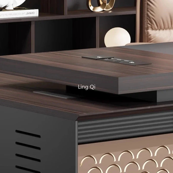 European Luxury Office Desk L Shaped Reception Free Shipping Boss Computer Desks Mid Century Organizer Escritorio Home Furniture