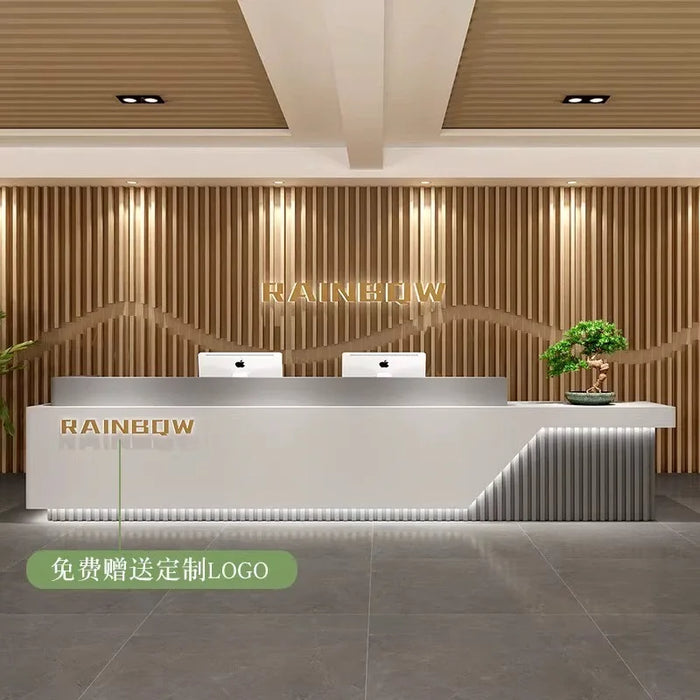 Coffee Reception Desks Modern Bar Counter Shop Counter Futuristic Long Reception Desk Hair Salon Comptoir Luxury Furniture