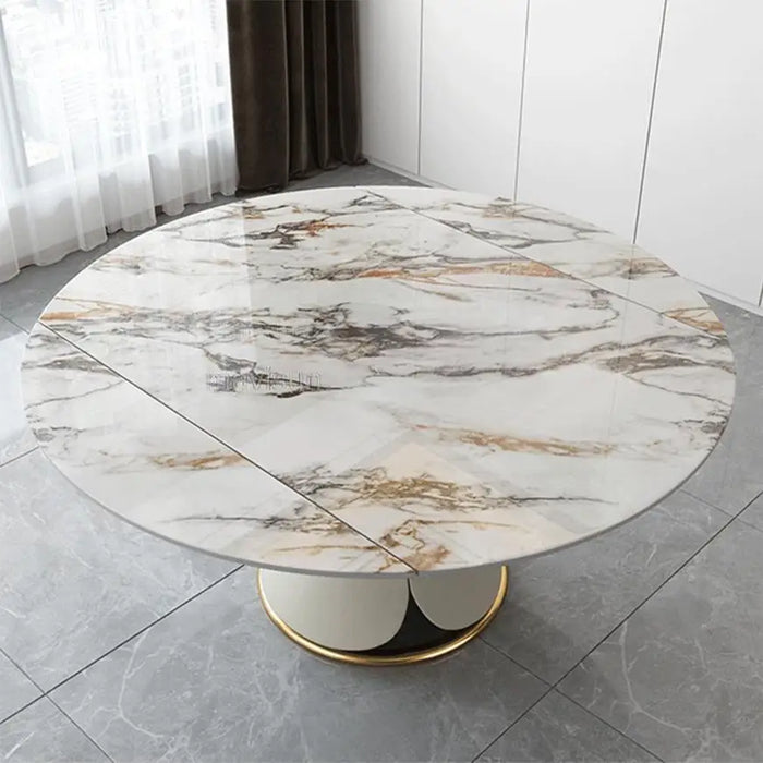 Concise Marble Dining Table Set Modern Slate Folding Home Service Practical Negotiation Office Extendable Muebles Home Furniture