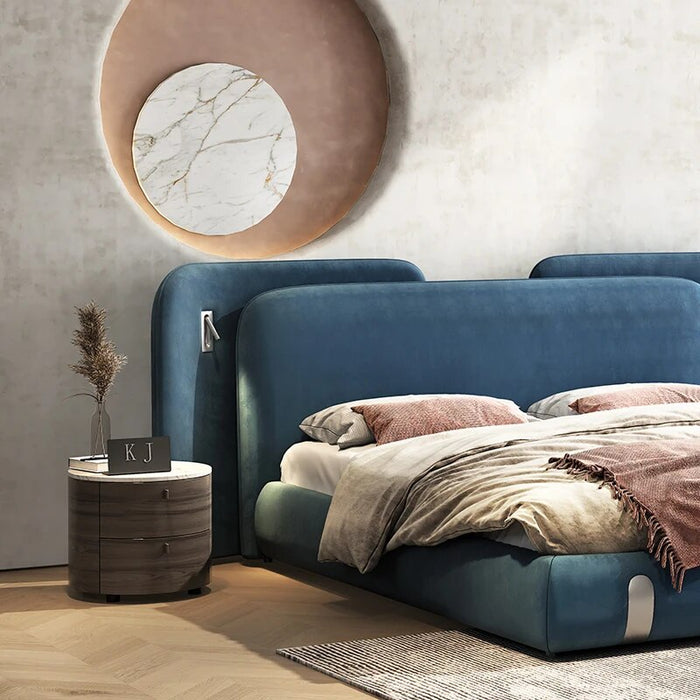 Modern Luxury Up-Holstered Beds Bedroom Furniture Italian Tufted Headboards Pine Wood King Size Bed Frame Queen cama de casal