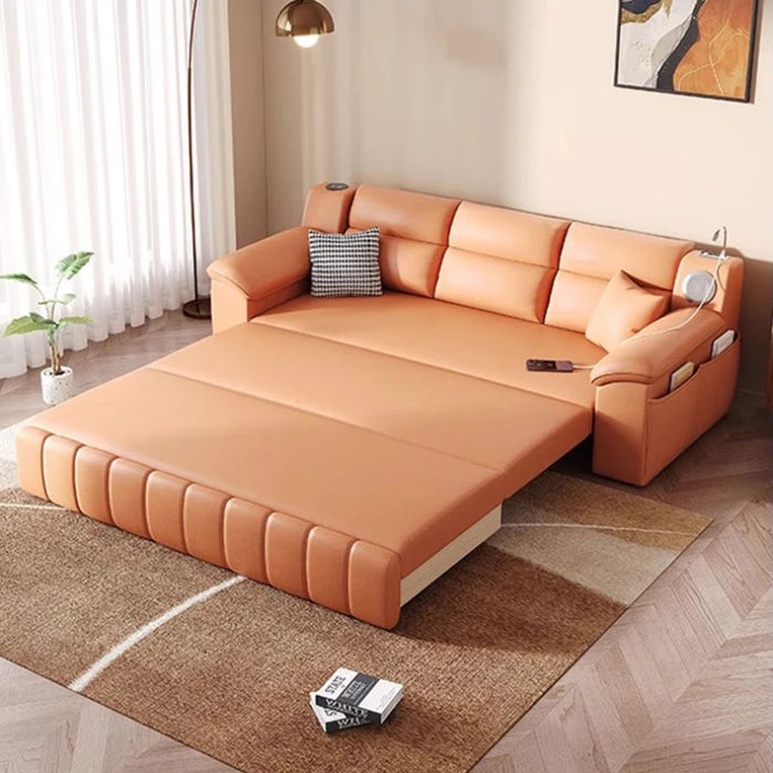 European Nordic Leather Sofa Relax Brown Girl Foam Lounge Floor Sofa Lazzy Modern Designer Salon Meuble Living Room Furniture