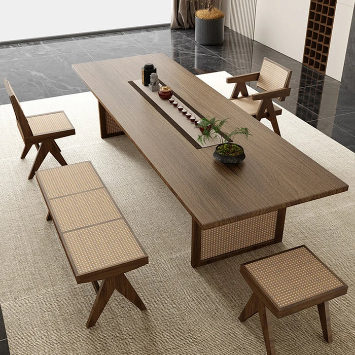 Chinese Dining Room Sets Wooden Luxurious Large Eclectic Kitchen Table Chairs Set Rustic Sillas Comedor Kitchen Furniture