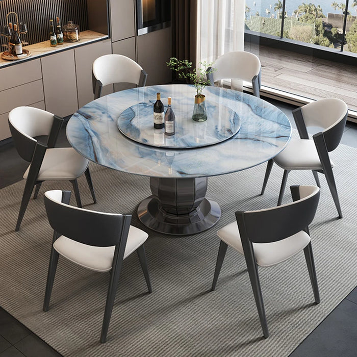 Nordic Living Room Dining Table Mobile Round Mobile Coffee Table Modern Home Marble Mesas De Restaurante Kitchen Furniture