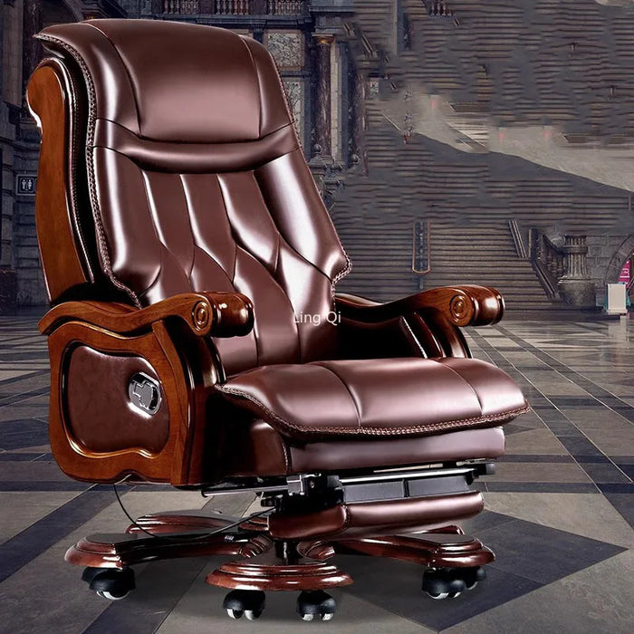 Living Room Massage Office Chair Mobile Leather Comfy Rotating Armchair Meditation Footrest Chaise De Bureaux Office Furniture