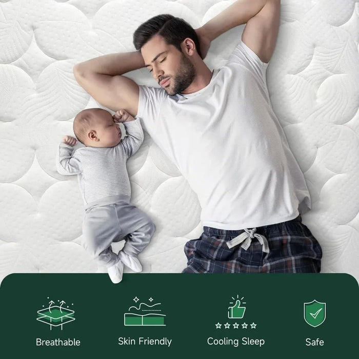 Queen Size Mattress Medium Firm Feel Mattresses Bedroom Bed 12 Inch Hybrid Queen Mattress in a Box 120-Night Trial Freight Free