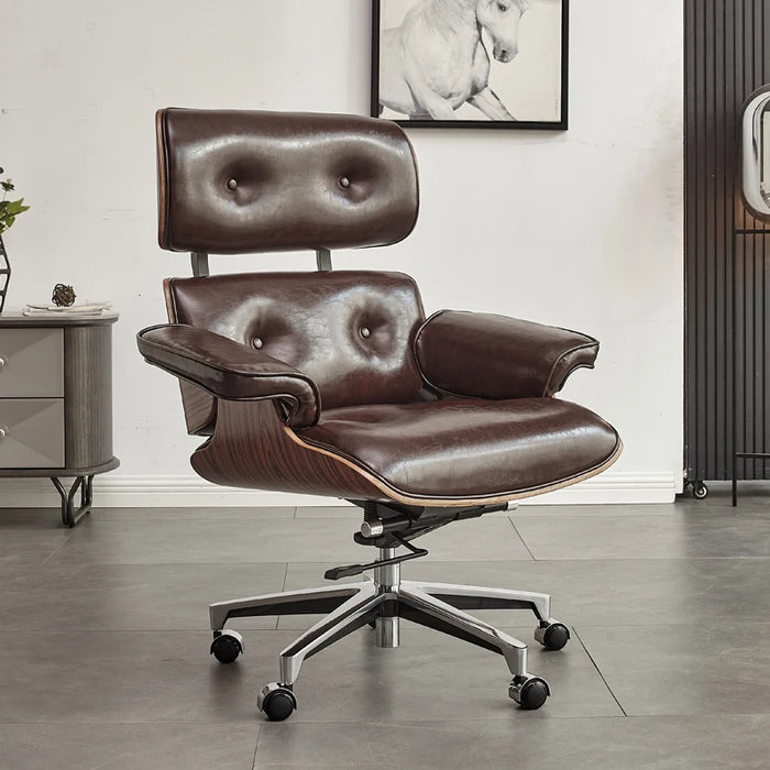 Leather Office Chair Gaming Vanity Bedroom Ergonomic Comfortable Office Chair Study Arm Sillas De Escritorio Room Furniture
