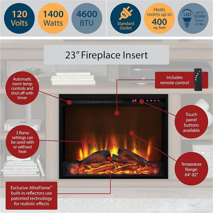 TV cabinet, electric fireplace 60 ", black oak tree TV bracket, home living room storage TV bracket