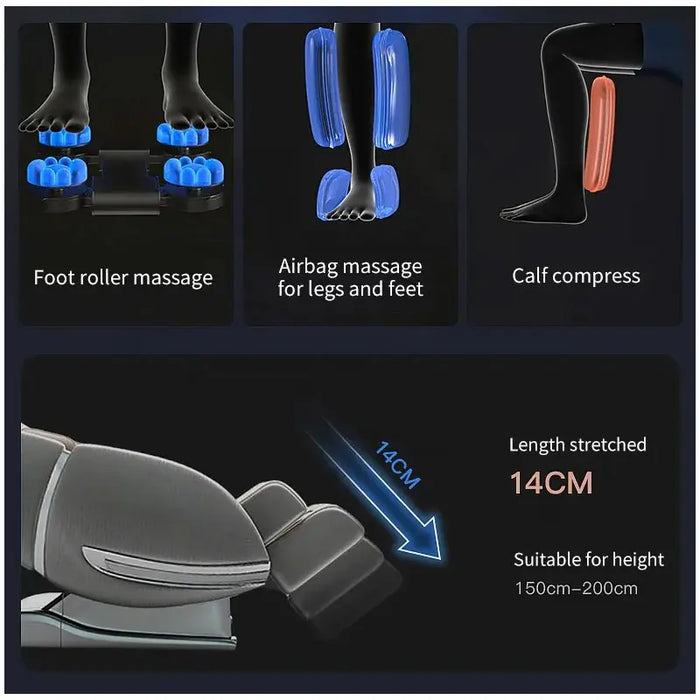 Luxury Foot Full Body Electric AI Smart Recliner Heat Therapy 3D SL Track Zero Gravity Shiatsu 4D Massage Chair for Home Office