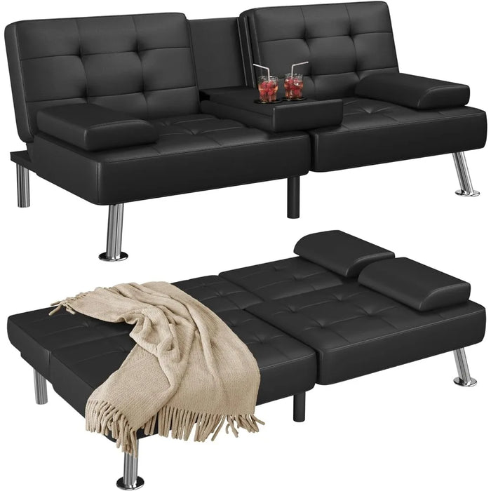 Sofa,convertible folding sofa bedand sleeping chair,synthetic leather cushion Loveseat,with detachable armrests,living room sofa