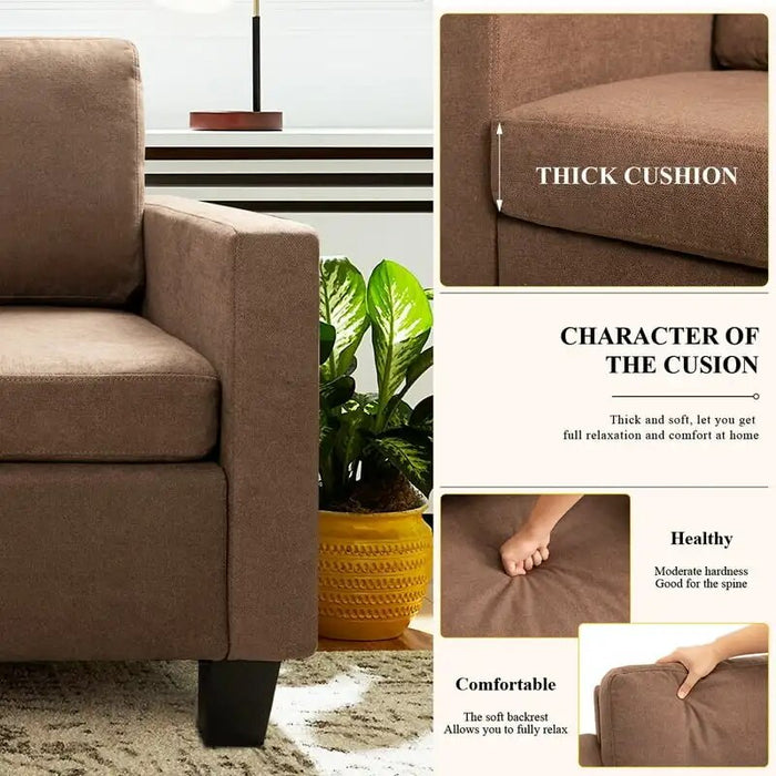 Fabric L-shape Sofa Sectional Couch for Living Room,