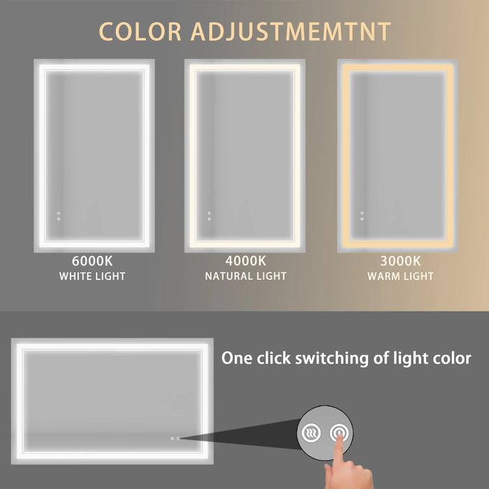 48×30 inch LED-Lit bathroom tempered mirror