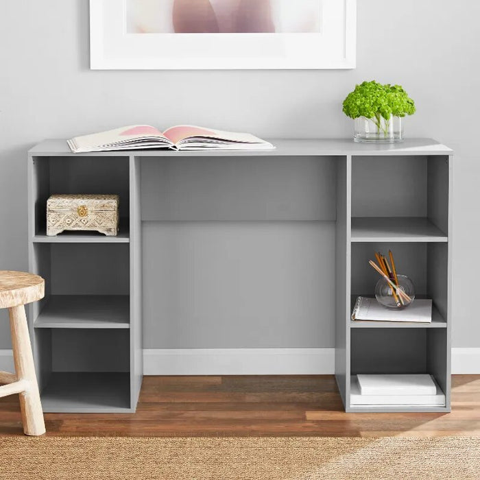 Mainstays 6-Cube Storage Computer Desk, True Black Oak computer desk  office desk