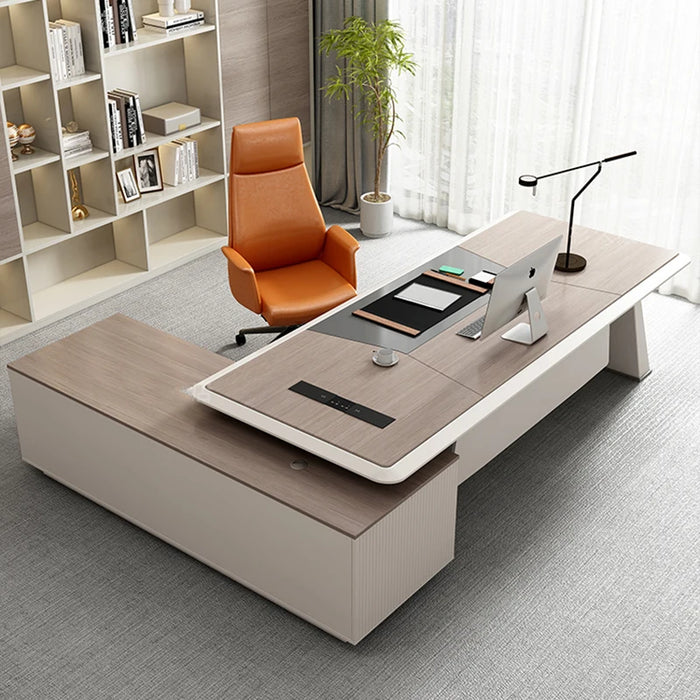 Minimalist Modern President Computer Single Person Luxury Office Square Corner Height desk Office Furniture Study Business
