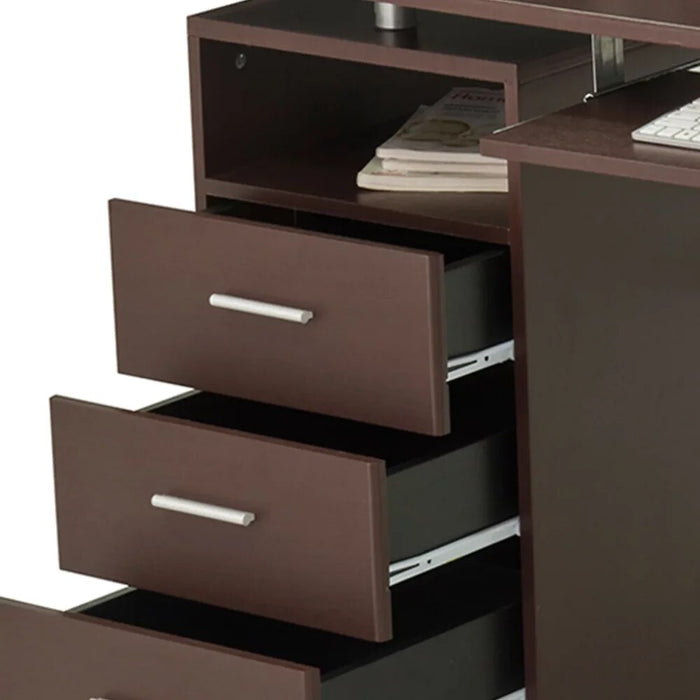 Techni Mobili Computer Desk with Ample Storage,Office Furniture, Chocolate