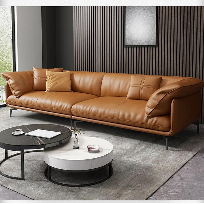 Italian-style modern light luxury high-end size Huxing Leather Sofa Set Furniture Living Room Upholstered Sectionals Sofa