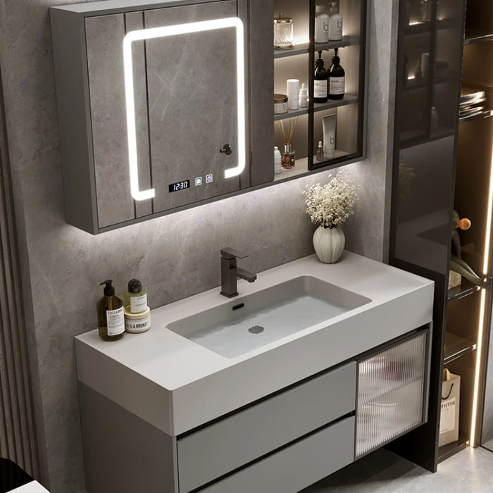 Glass Lithops Mirror Bathroom Cabinet Storage Wall Shelf Bathroom Cabinet Sink Accessories Badezimmer Schrank Home Furniture YQ