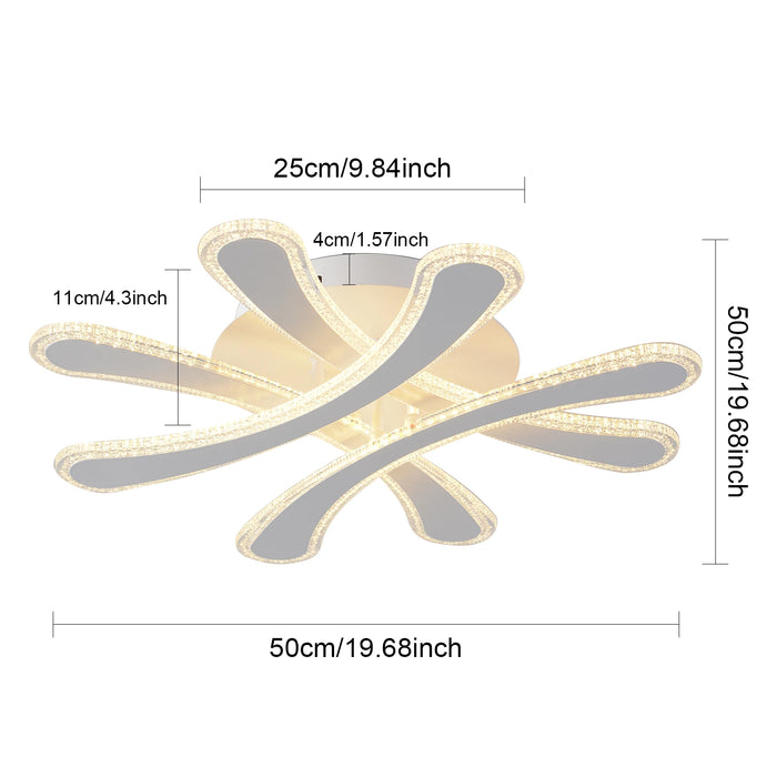 Modern Acrylic LED Ceiling Light Flush Mount Lamp Dimmable Chandelier for Bedroom Living Room (Batteries Not Included) 110-220V