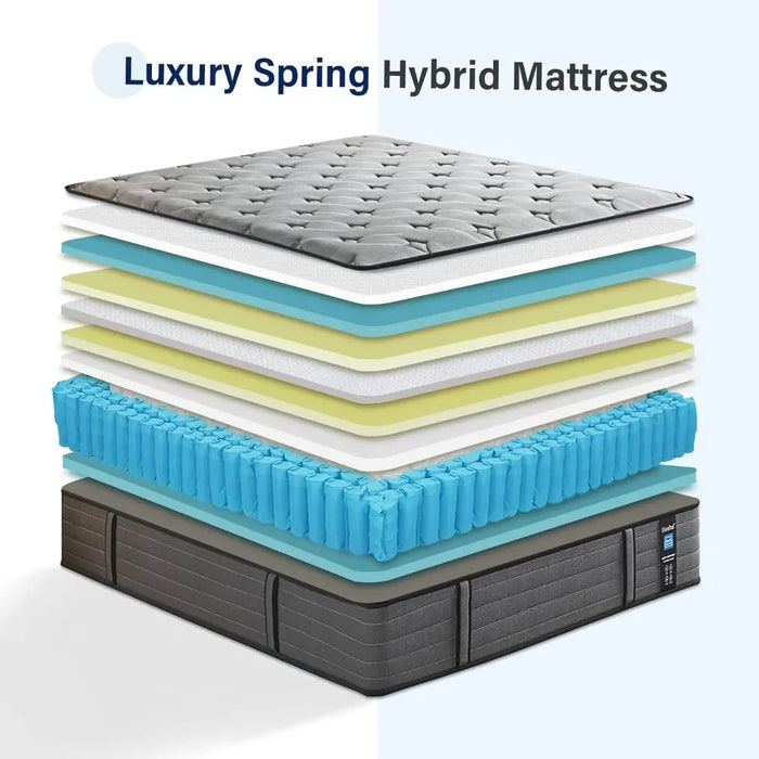 Queen Mattress,10 Inch Gel Memory Foam Pocket Spring Hybrid Mattress/Queen Size Mattress/Comfort Firm Support Pressure Relief