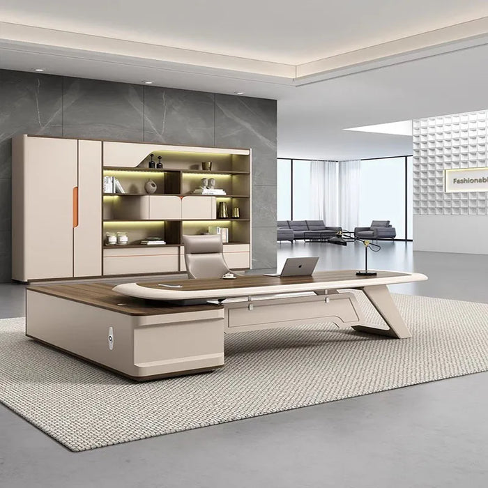 Boss Executive Office Desk Modern Luxury Reception Standing Table Reception Mesa Escritorio Con Cajones Office Furniture DWH
