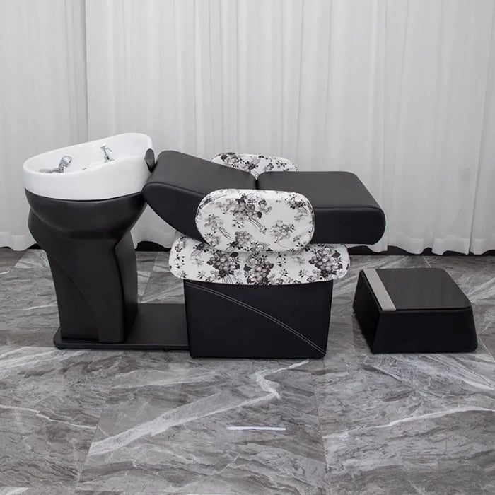 Stylist Luxury Shampoo Chair Massage Couch Wash Hair Salon Spa Shampoo Chair Basin Reclining Relaxing Mobile Lava Cabezas Chairs