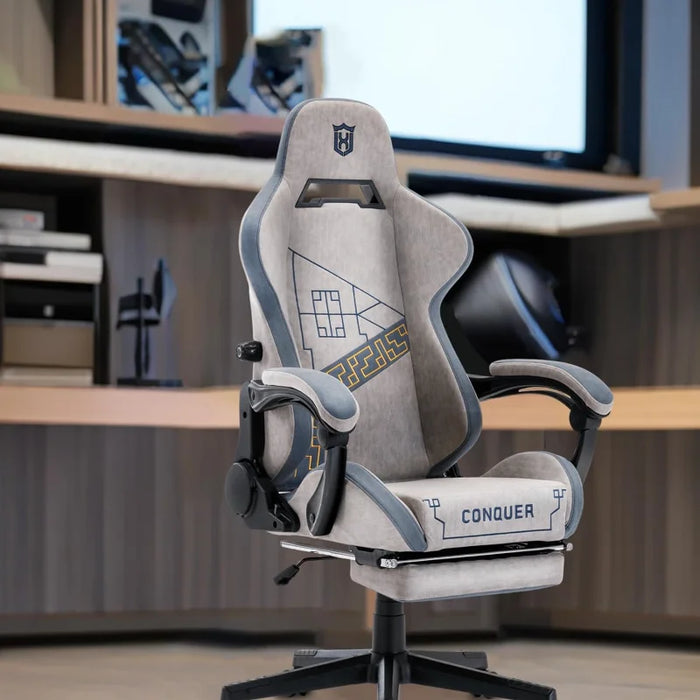 LXRADEO Gaming Chair Computer  with Inner Adjustable Lumbar Support, Office Armchair Tech-Fabric Breathable Video  Ch