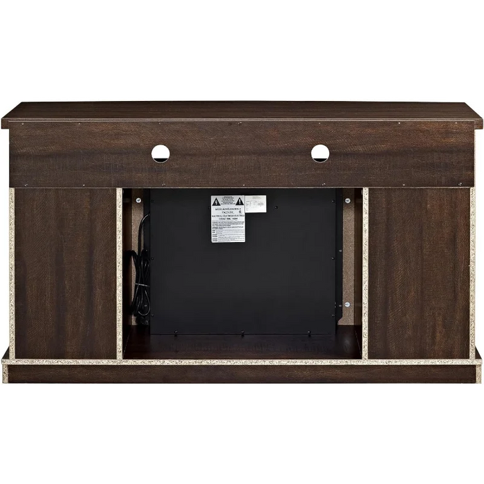 Ameriwood Home Barrow Creek Fireplace Console with Glass Doors for TVs up to 60", Espresso