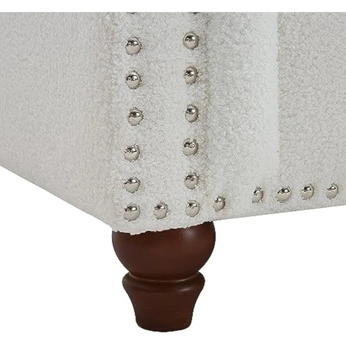 81" Modern 3-Seater Couches for Living Room, Classic Upholstered Button Tufted Deep Seat Sofas with Pillows, Teddy White