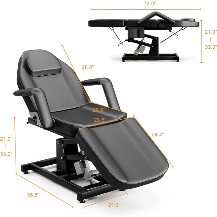 Paddie Electric Height Adjustable Tattoo Chair with Professional Facial Steamer, Electric Massage Table