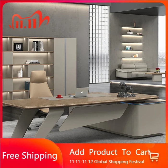 Corner Drawers Office Desks Executive Reception Luxury Modern Storage Desks Desktop Work Mesa Escritorio Office Furniture WJ25XP