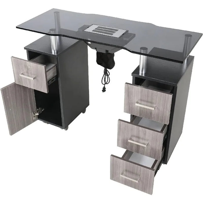 Manicure Table GLASS GLOW II Salon Nail Table Salon Furniture & Equipment