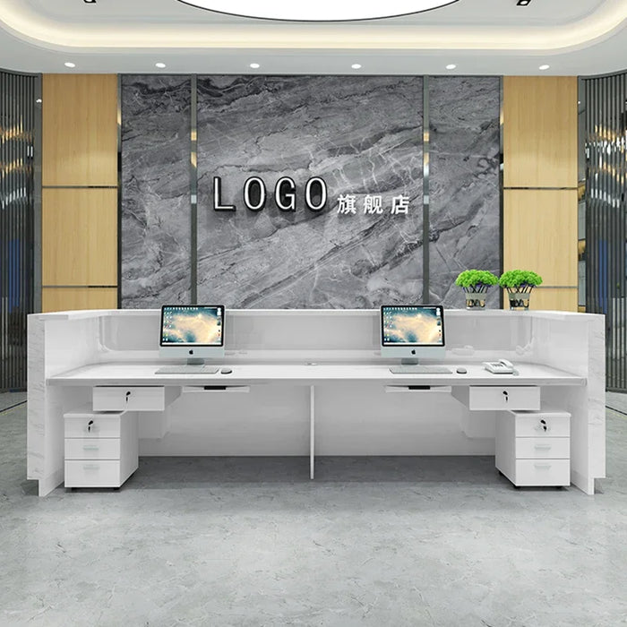 Conference Luxury Reception Desk Office Information Modern Simple Shop White Reception Desk Cashier Mostrador Hoom Furniture