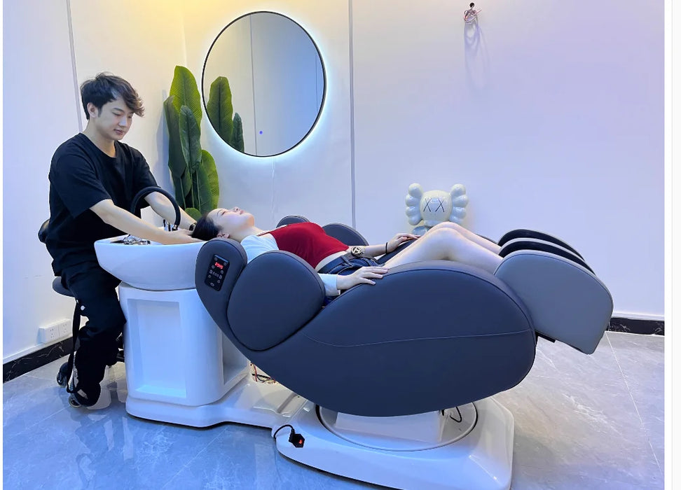 Net red intelligent high-end hair chair rotary massage flush bed multi-functional electric shampoo bed beauty shop hair salon