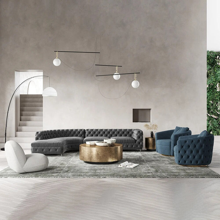 Hot Luxury Italian Style Custom Modern Design Fabric Velvet Black Pink Couch Corner Sofa Set Furniture Living Room Sofas
