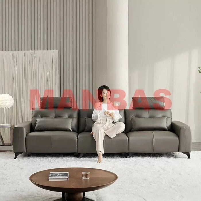 MANBAS Italian Genuine Leather Power Recliner Electric Reclining Sofa Set Functional Salon Cama Sectional Couch Theater Seat