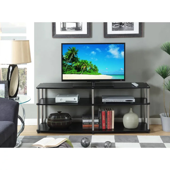 Convenience Concepts Designs2Go 3 Tier 65 inch TV Stand, Black tv cabinet living room furniture  tv tables for living room